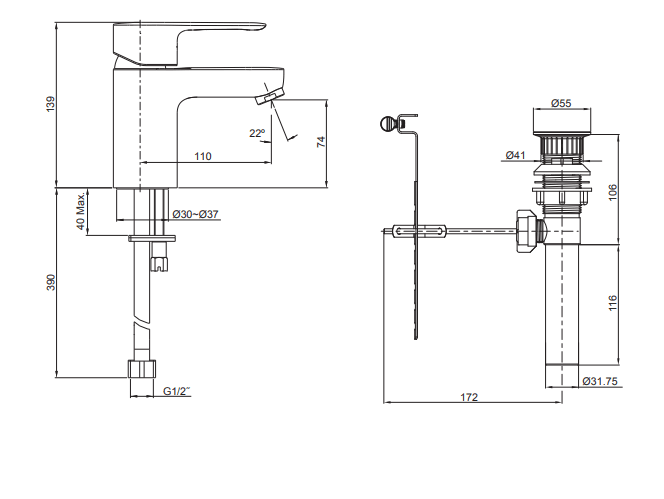 KOHLER K-16027K-B4-CP JULY 面盆龍頭