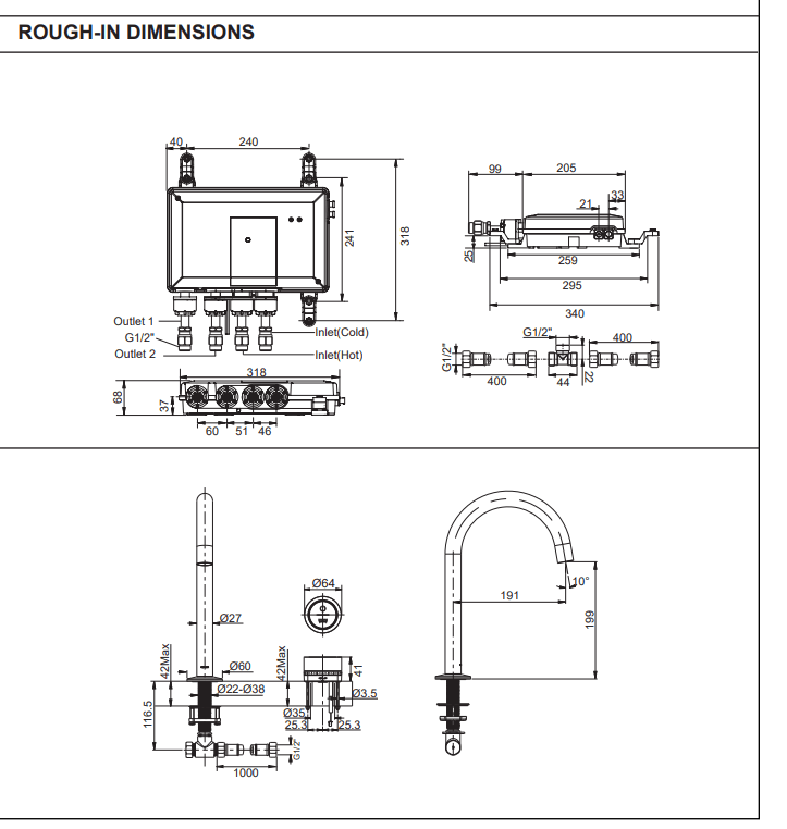 KOHLER K-22329T-7-CP DTV MODE 缸邊式浴缸龍頭組合套裝