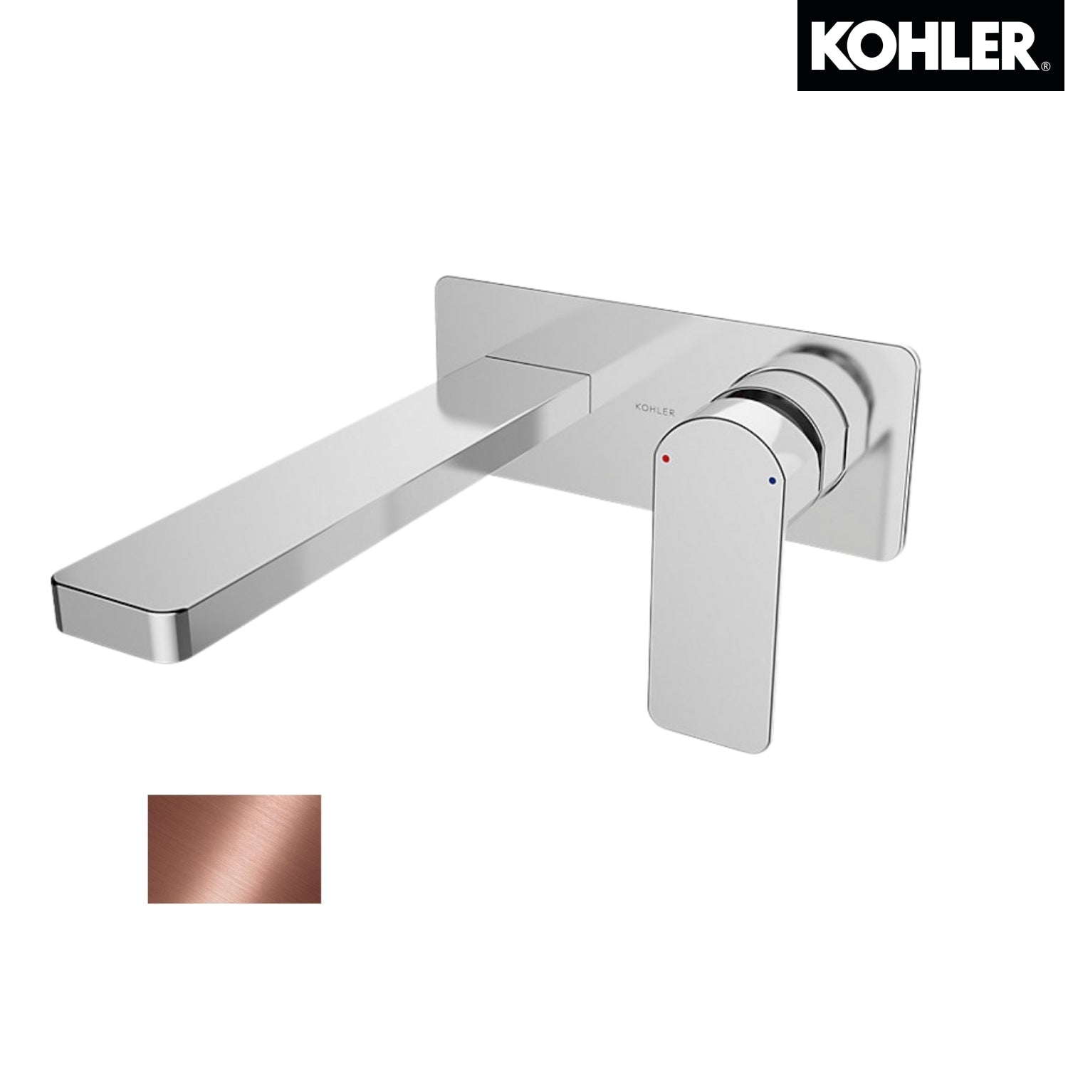 KOHLER K-22567T-4-RGD PARALLEL 單把手掛牆式面盆龍頭 (出水咀長215mm) (玫瑰金色)