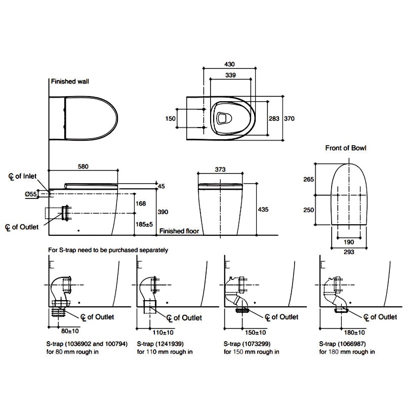 KOHLER K-22757K-0 PARLIAMENT ™ GRANDE 落地式座廁