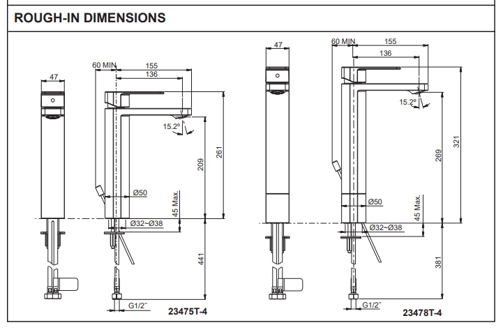 KOHLER K-23475T-4-RGD PARALLEL 中高身面盆龍頭 (玫瑰金色)