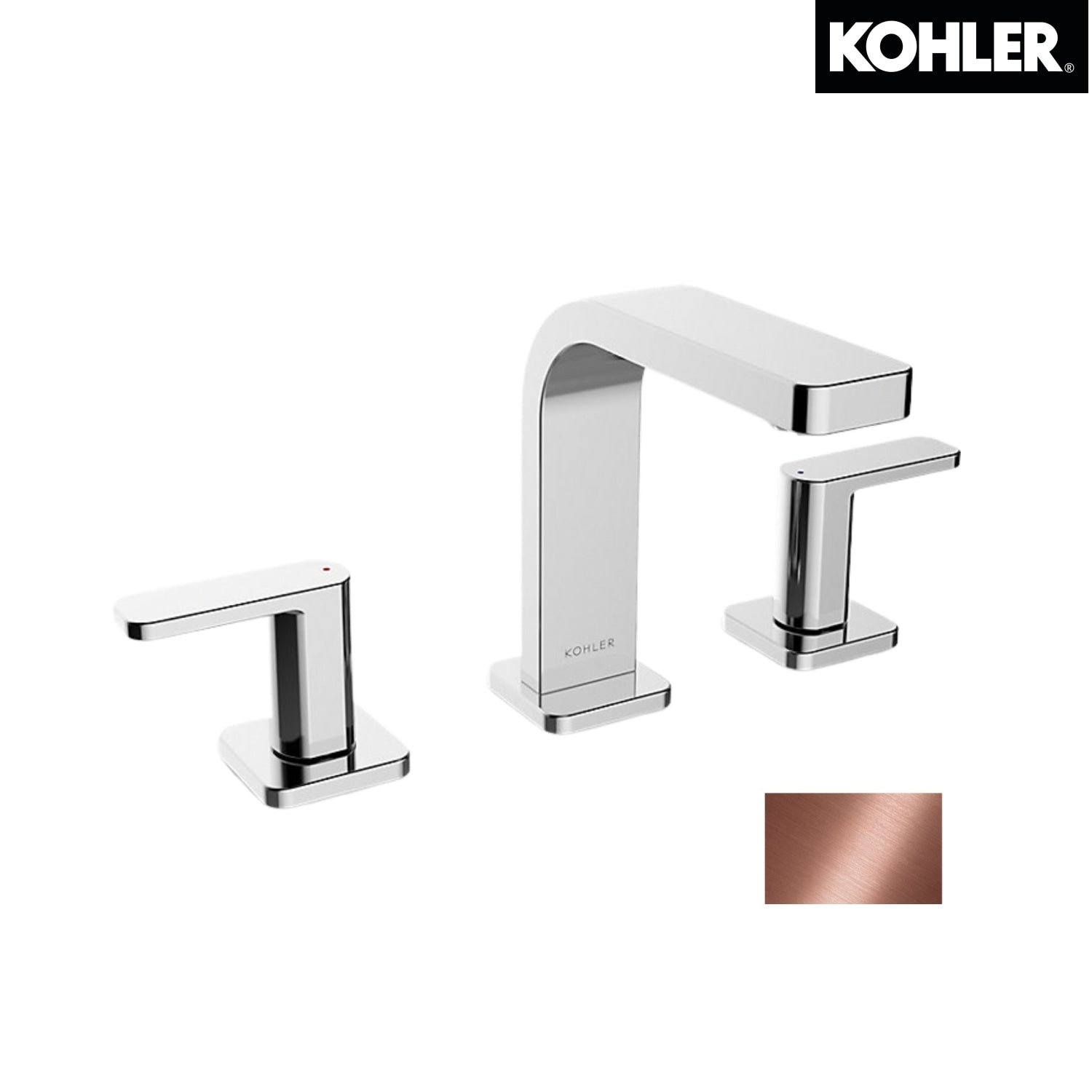 KOHLER K-23484T-4-RGD PARALLEL 8" 中面盆龍頭 (玫瑰金色)