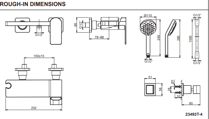 KOHLER K-23493T-4-CP PARALLEL 掛牆式淋浴龍頭 (拋光鍍鉻)
