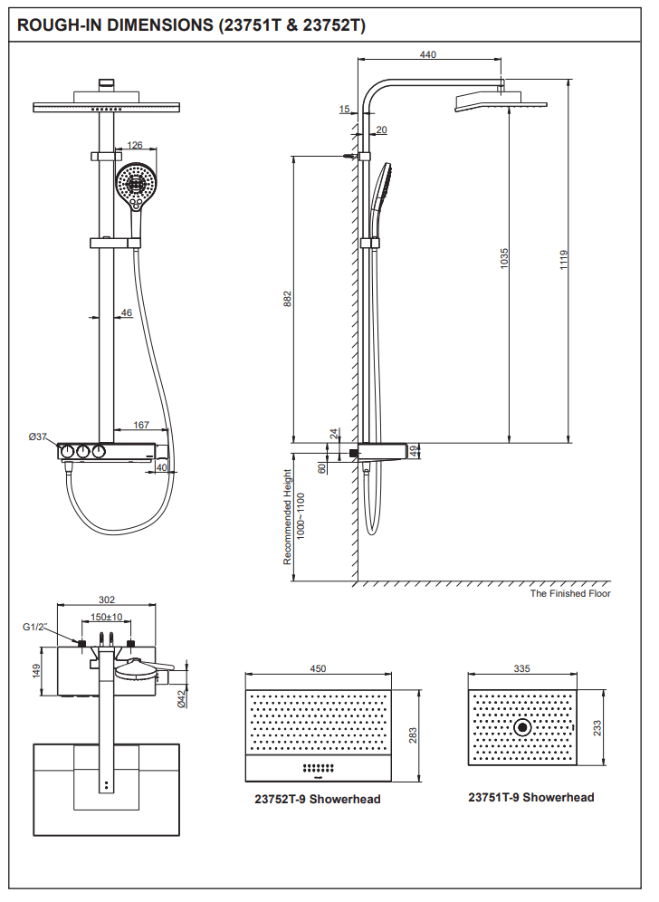 KOHLER K-23752T-9-CP URBANITY+ 恆溫三路 出水淋浴柱-hong-kong