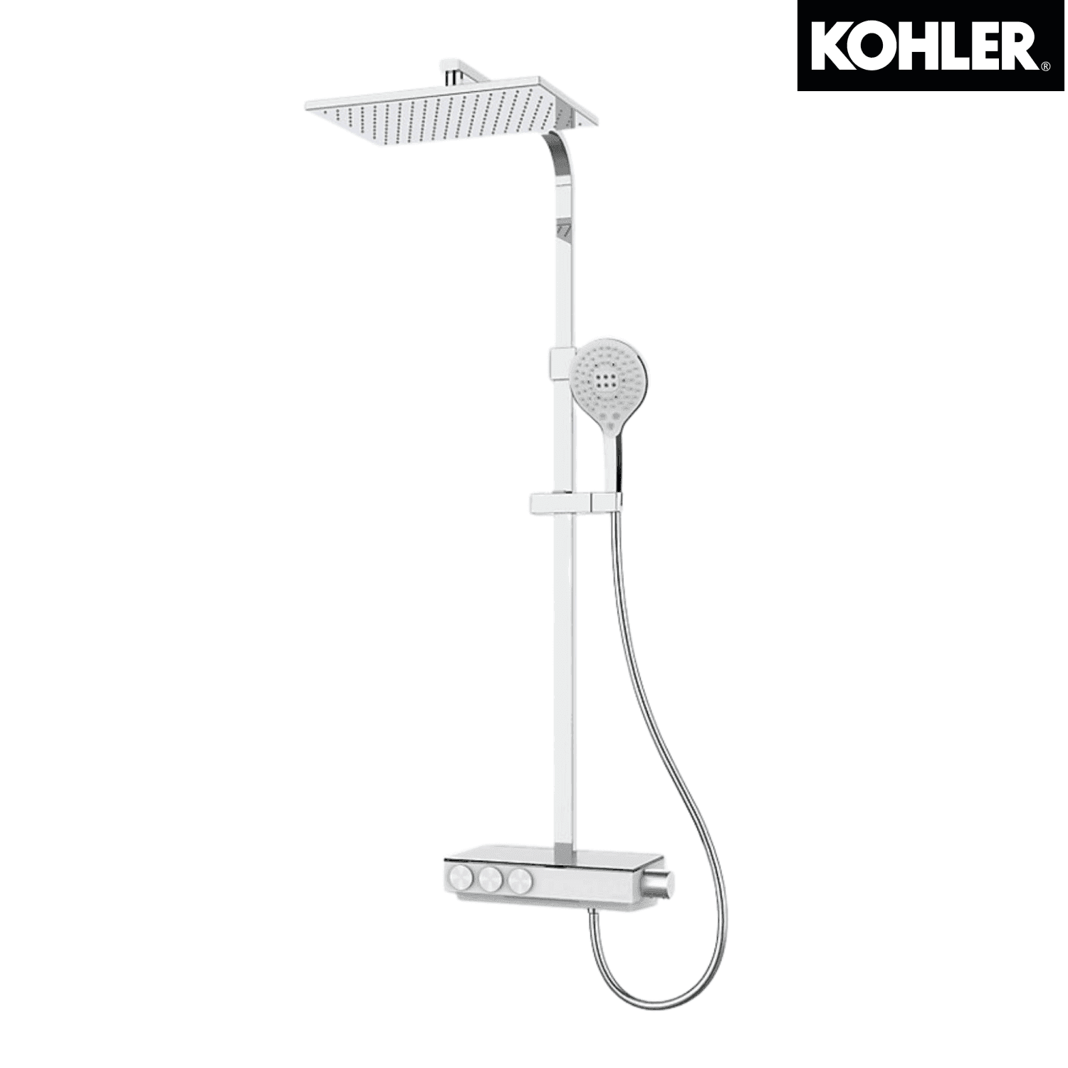 KOHLER K-23860T-9-CP URBANITY+ Thermostatic 3-Function Shower Column