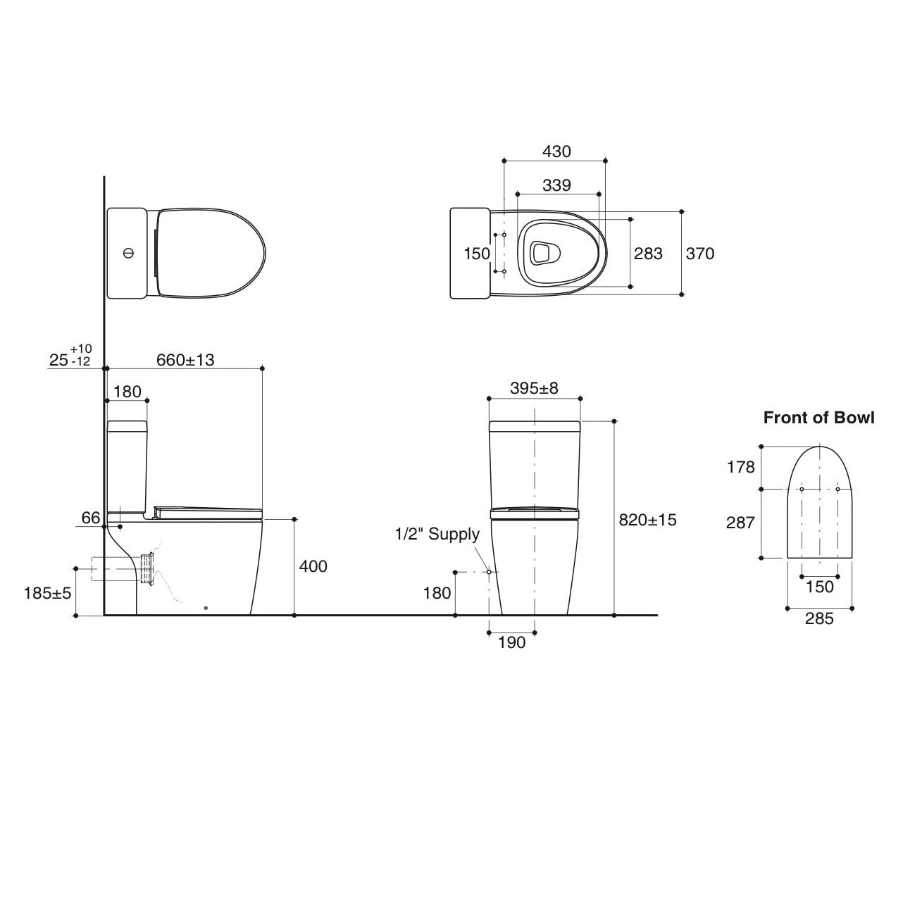 KOHLER K-24069H-0 PARLIAMENT™ GRANDE 分體式自由咀座廁
