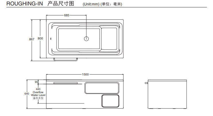 KOHLER K-24457T-FD-0 ALEUTIAN 2.0 1.5 米整體化浴缸(左角位) (三合一去水)