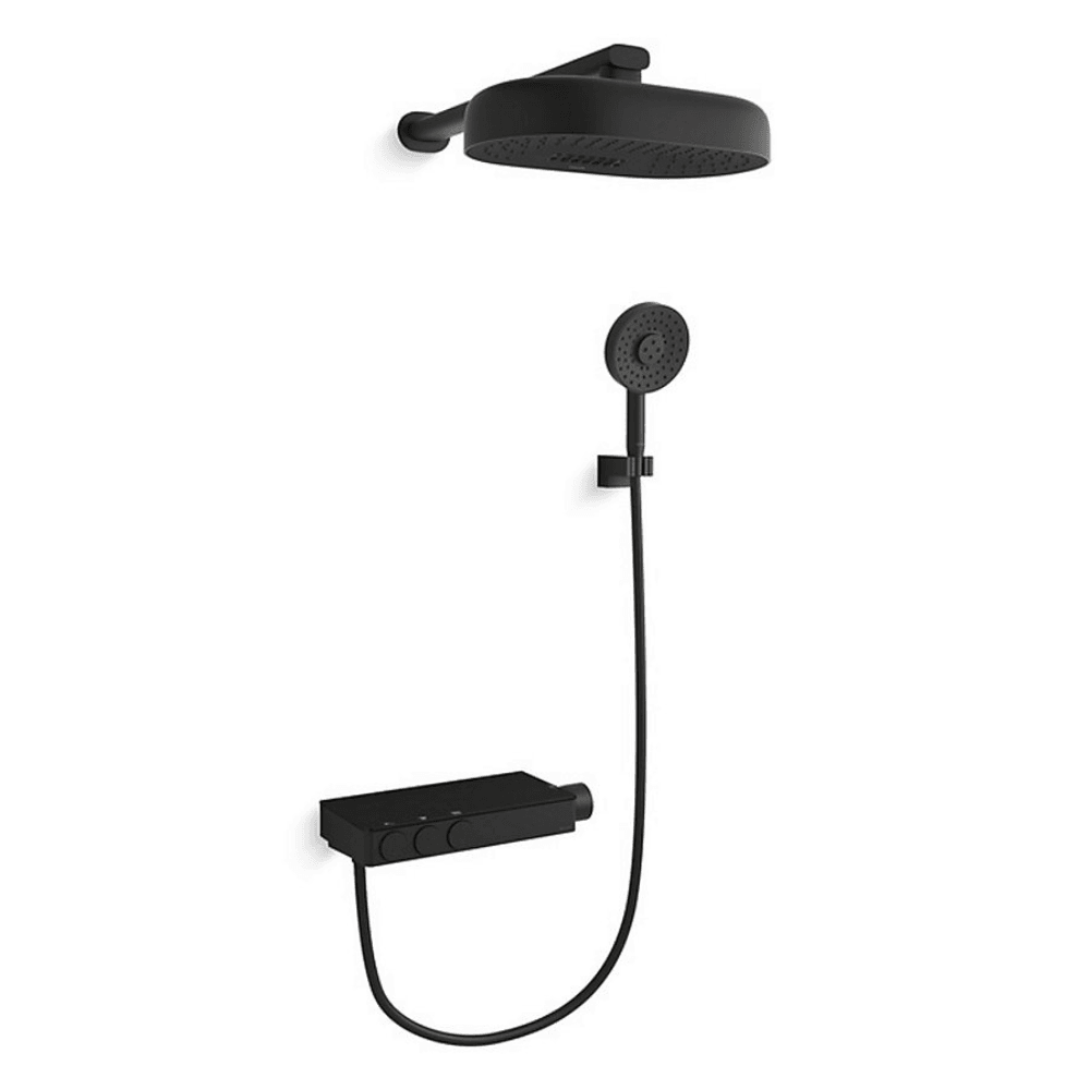 KOHLER K-26330T-9-BL ANTHEM™ 恆溫三路出水淋浴龍頭連雙功能頭頂花灑 (黑色)