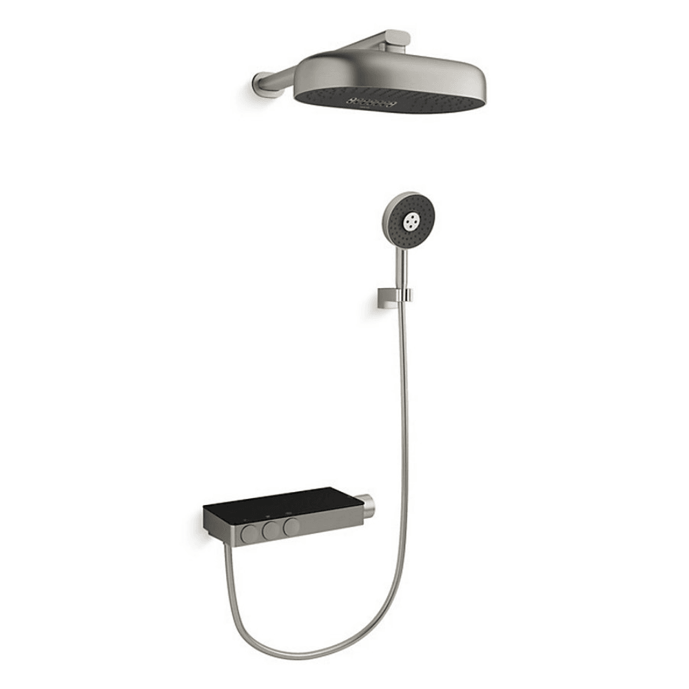 KOHLER K-26330T-9-BN ANTHEM™ 恆溫三路出水淋浴龍頭連雙功能頭頂花灑 (羅曼銀)