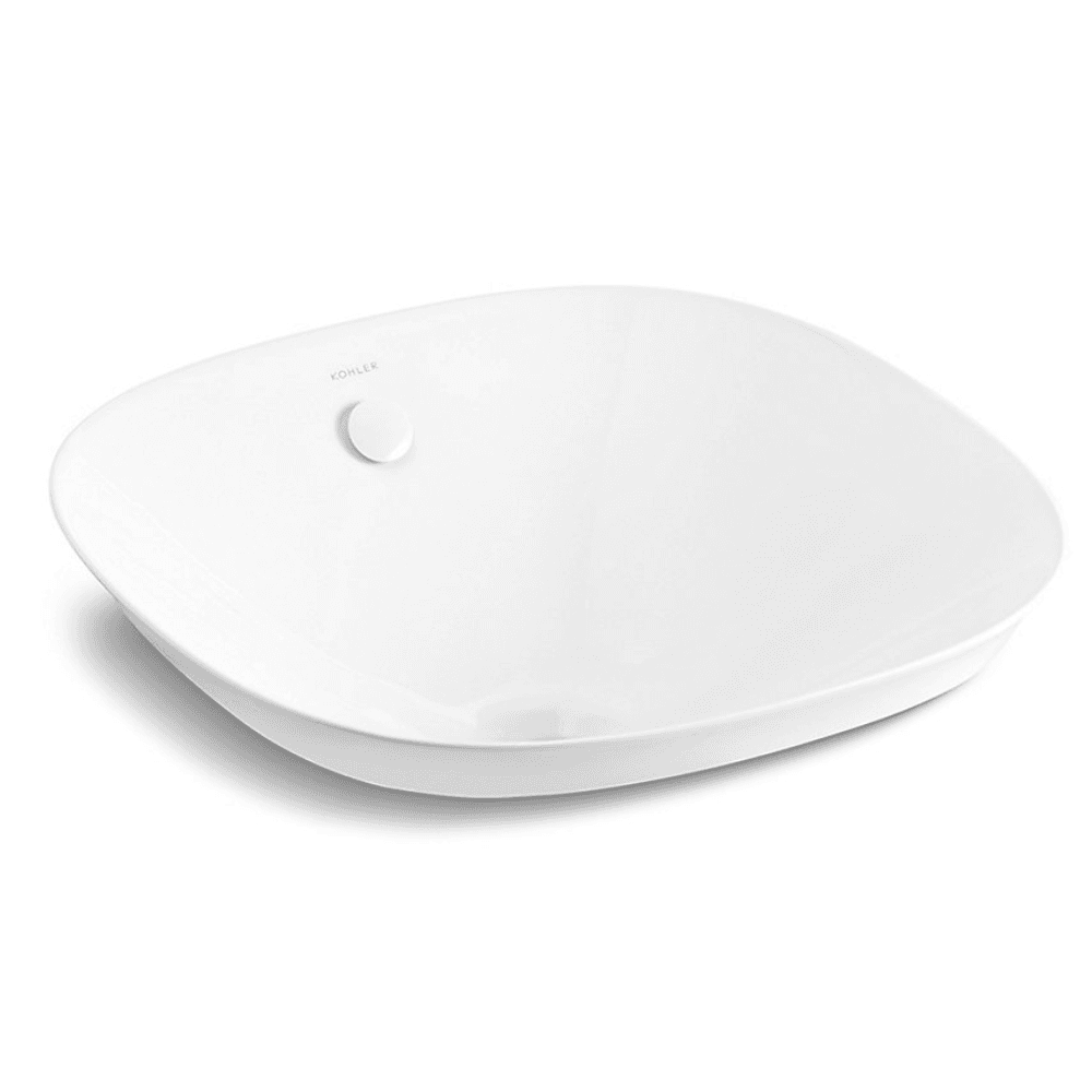KOHLER K-26407T-0 VEIL ESSENTIAL 方形檯上式檯盆