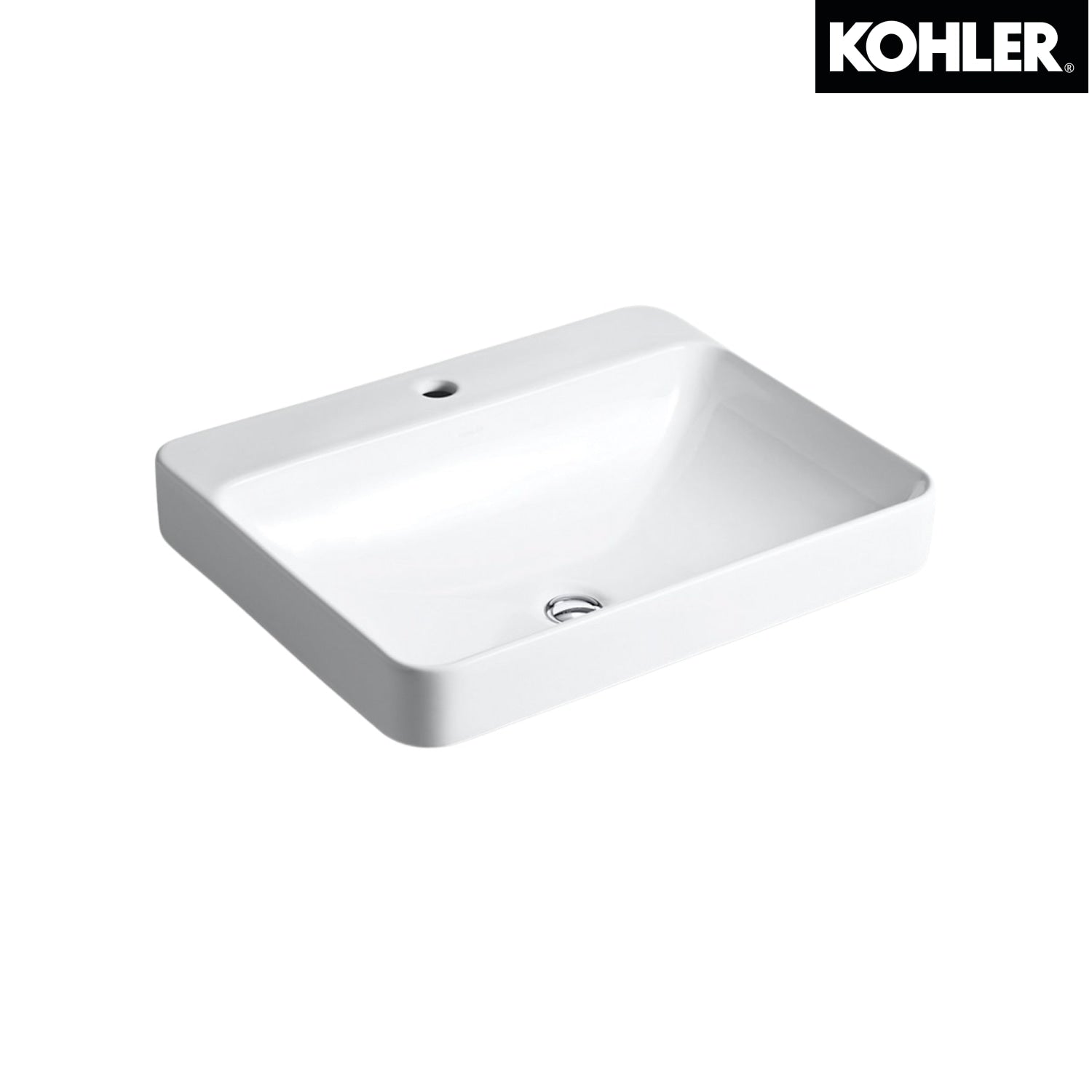 KOHLER K-2660X-1-0 FOREFRONT 長方形檯上式面盆 (單龍頭孔)