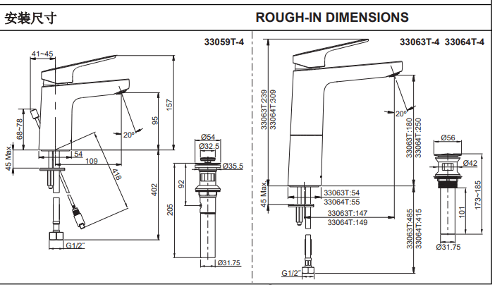 KOHLER K-33059K-4-CP ACCLIV 單把手面盆龍頭 (拋光鍍鉻)