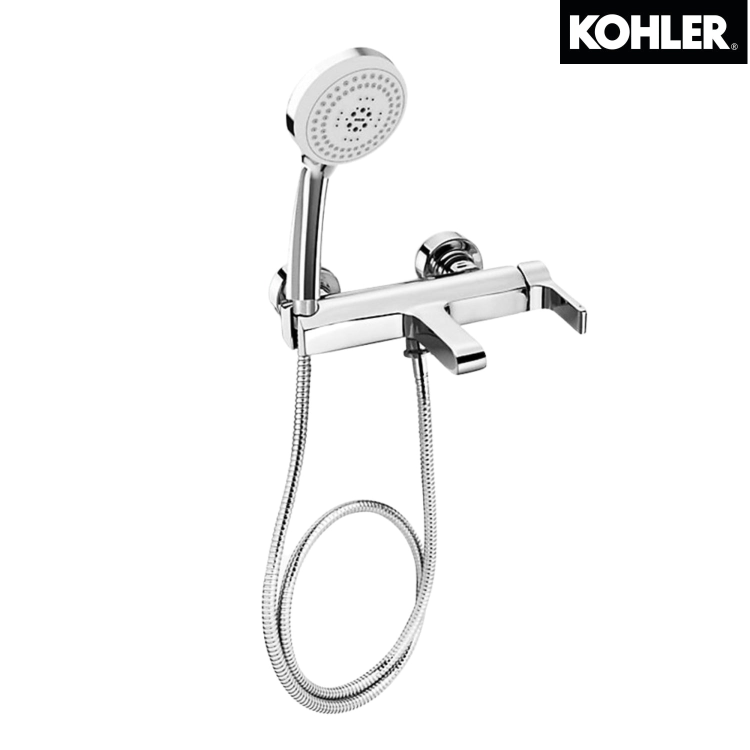 Kohler K-72667K-4-CP SINGULIER 掛牆式浴缸龍頭 (連多功能手持花灑及花灑托架)
