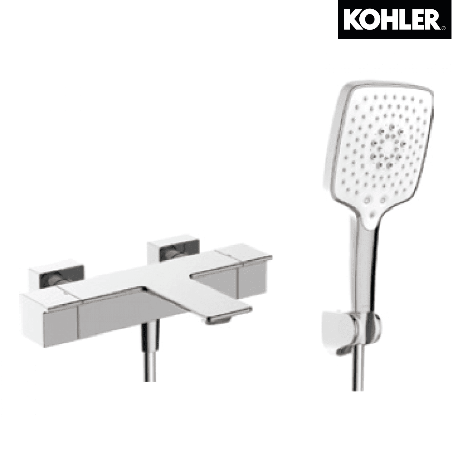 Kohler K-72844K-9-CP STANCE 掛牆式浴缸龍頭(連多功能手持花灑及花灑托架)