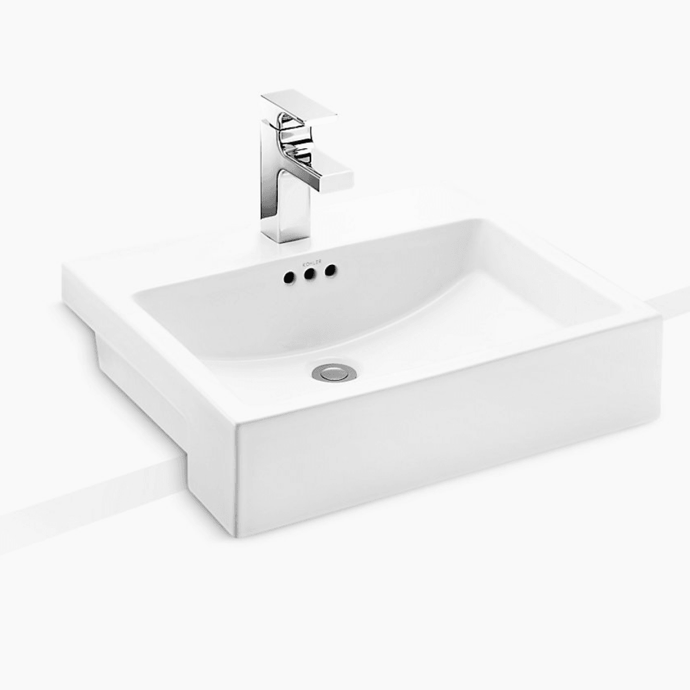 KOHLER K-72907K-1-0 LADENA® 半崁式浴室面盆 (單龍頭孔)