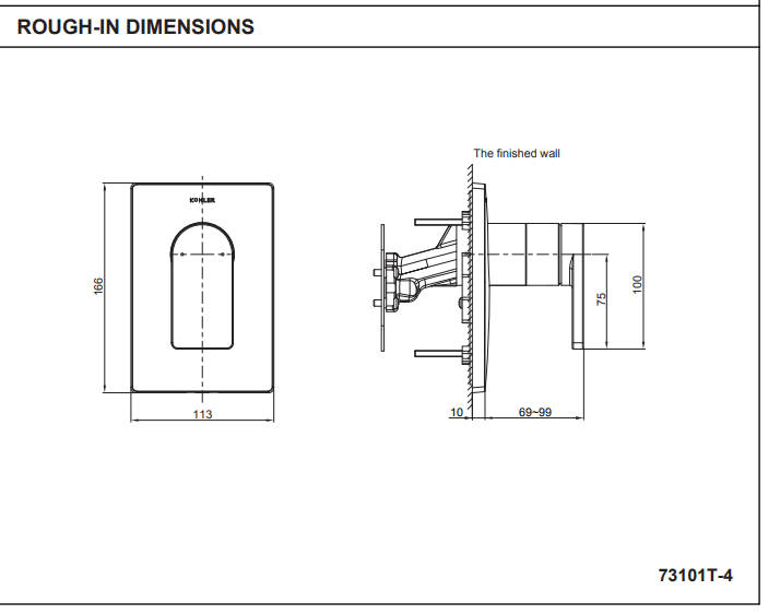 KOHLER K-73108T-B4-AF MODULO 入牆式兩路面板 (法蘭金)