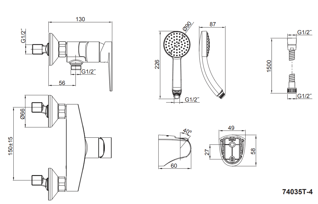 KOHLER K-74035K-4-CP TAUT 淋浴龍頭
