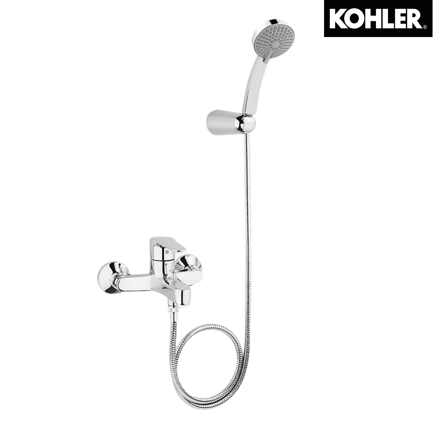 KOHLER K-7686K-4-CP JULY 掛牆式浴缸龍頭 (連多功能手持花灑及花灑托架)