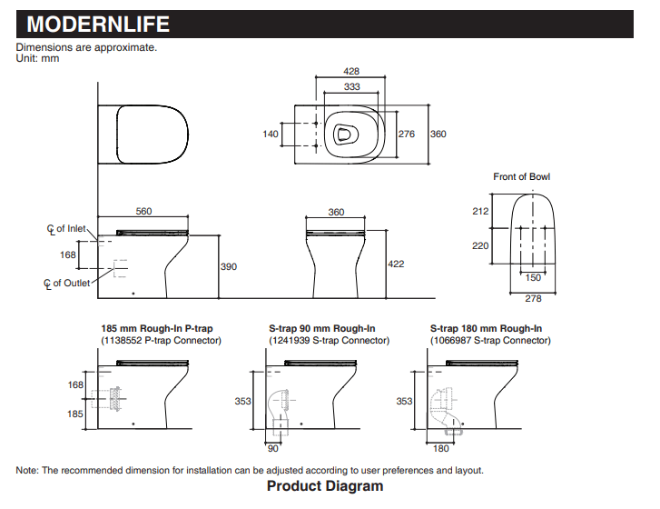 KOHLER K-78463K-0 MODERN LIFE ™ 落地式座廁