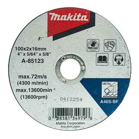 Makita 牧田 A-85123 直徑100mm 切割砂輪片 (切割金屬用) (25件)
