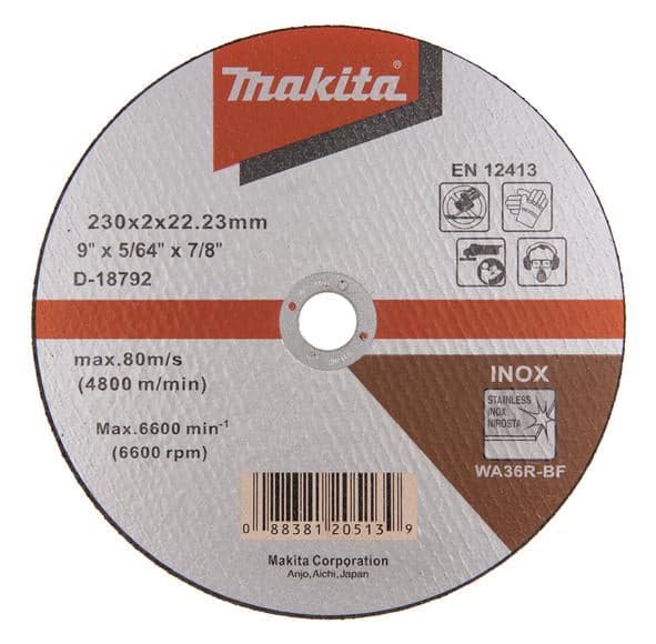 Makita 牧田 D-18792 直徑230mm 薄切割砂輪片 (切割金屬用)