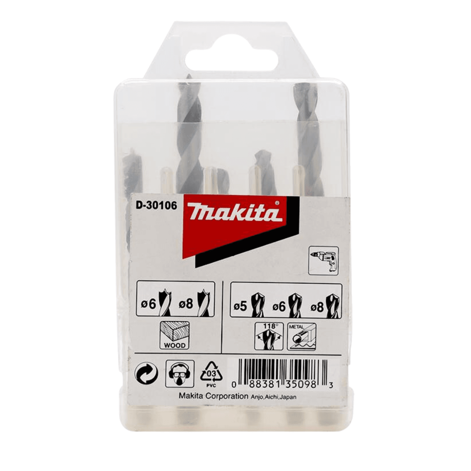 Makita 牧田 D-30106 HSS鑽頭套裝 (5件裝)