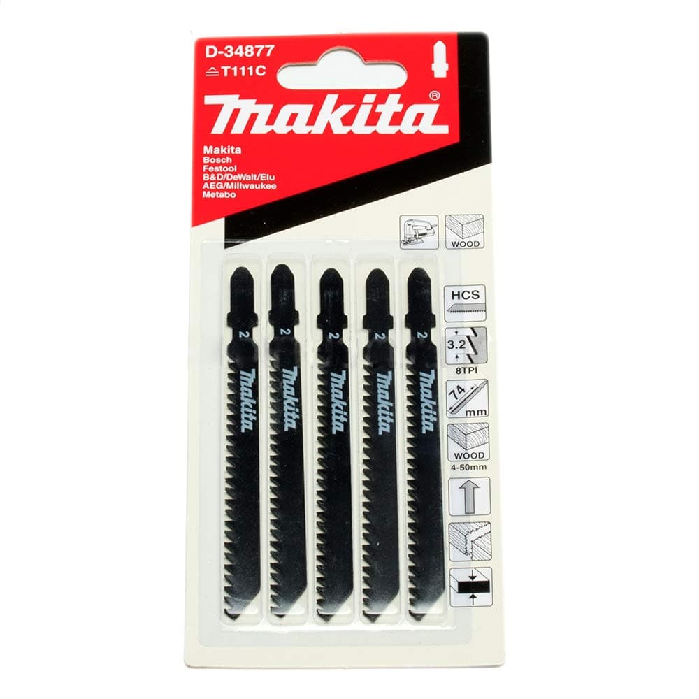 Makita 牧田 D-34877 曲線鋸片/積梳鋸片 (木材/基本)(5片)