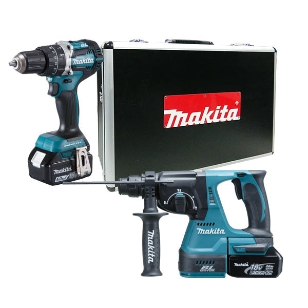 Makita 牧田 DLX2204TX1 18V 充電式工具套裝 (衝撃電鑽+電錘) (5.0Ah)