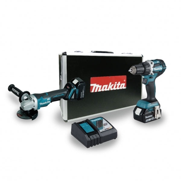 Makita 牧田 DLX2436TX1 充電式工具套裝 (起子電鑽+角向磨光機)
