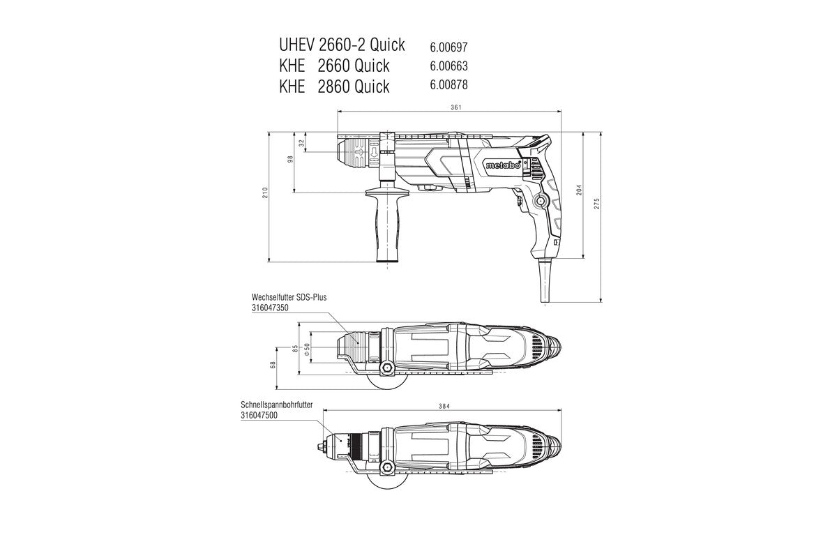 metabo 麥太保 KHE 2860 Quick 28mm油壓鑽/鑿