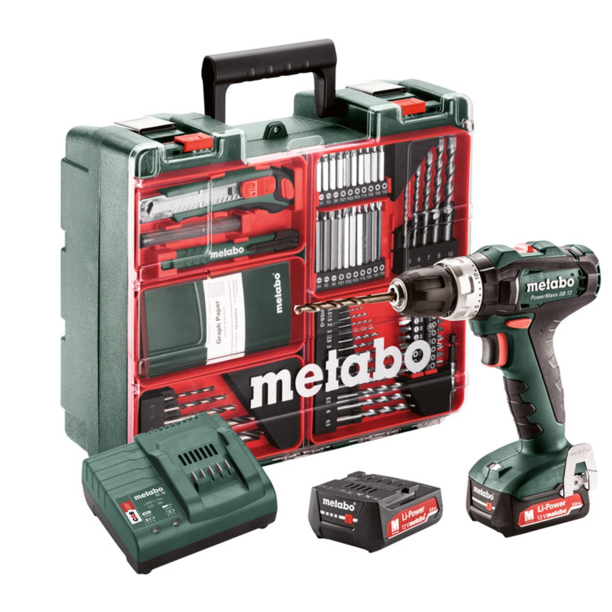 metabo 麥太保 PowerMaxx SB 12 Workshop 充電衝擊鑽 (鋰12V) (套裝)
