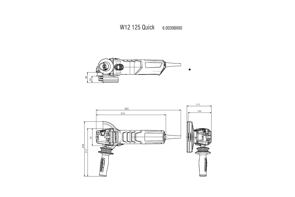metabo 麥太保 W 12-125 Quick 125mm 1250W角磨機