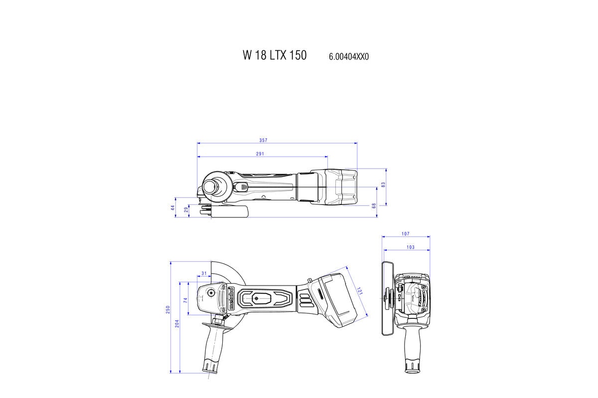metabo 麥太保 W 18 LTX 150 150mm充電式角磨機 (鋰18V) (淨機)