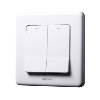 Philips Switches 16AX 兩位單控開關掣 (白色) ORI2G1WSW