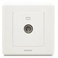 Philips Switches 單位電視天線主板插座, 75Ω, 5-860MHz (白色) ORITVSK