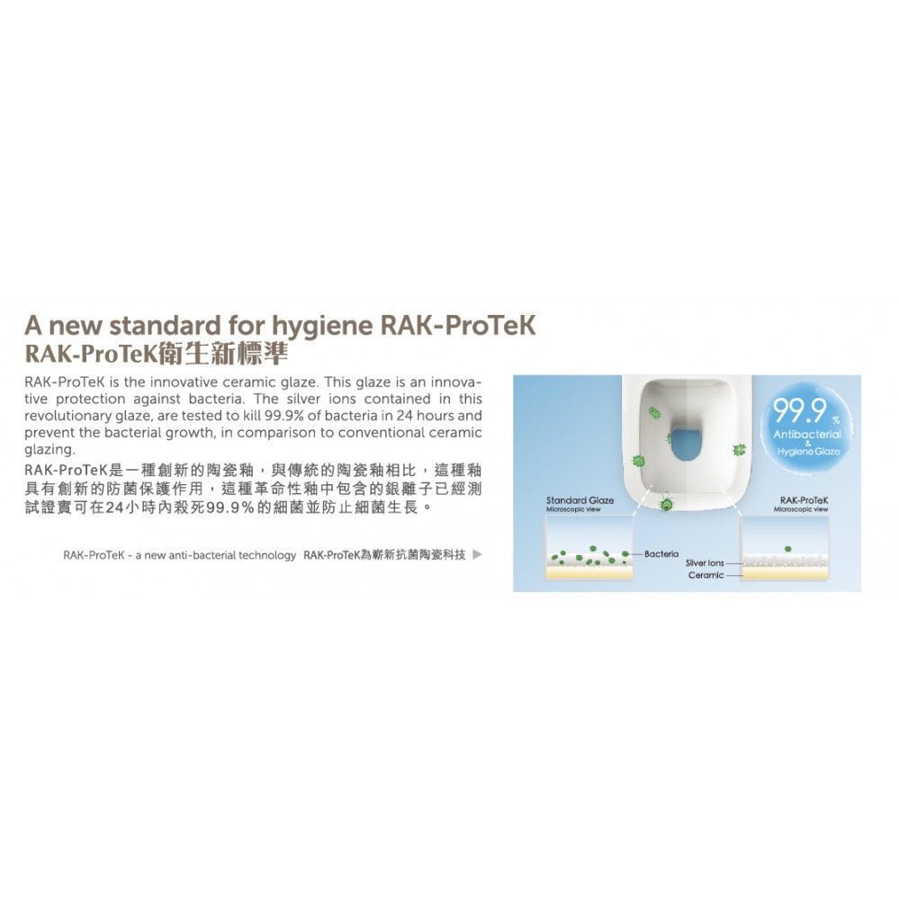 RAK Ceramics SERIES 600 ProTek 60cm 分體座廁配油壓廁板 (銀離子滅毒)-hong-kong