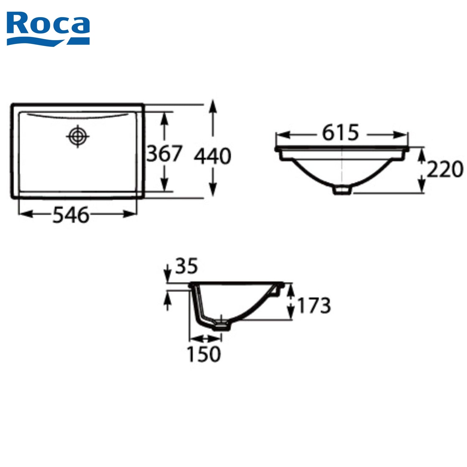 Roca 32711M Diverta 枱下式洗臉盆