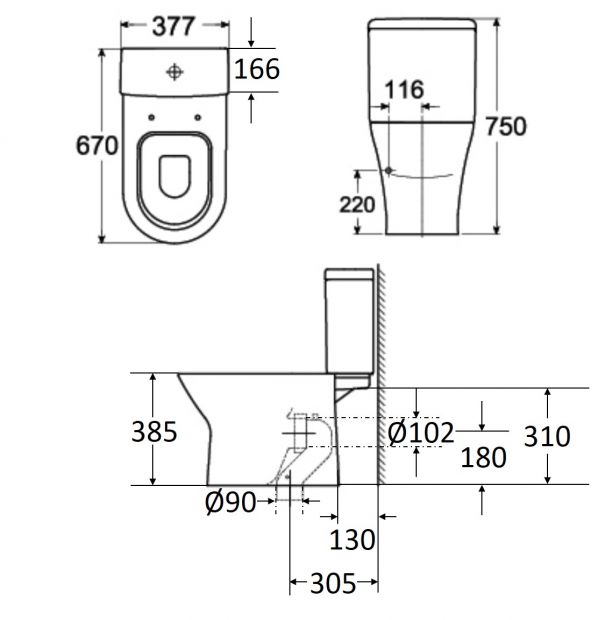Roca 34124N+342616+804035005 Atis 自由咀分體座廁配電子廁板(時尚型)套裝