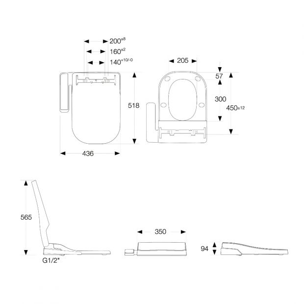 Roca 804036005+34147500C+34247500H Gap 自由咀分體座廁配電子廁板(時尚型)套裝