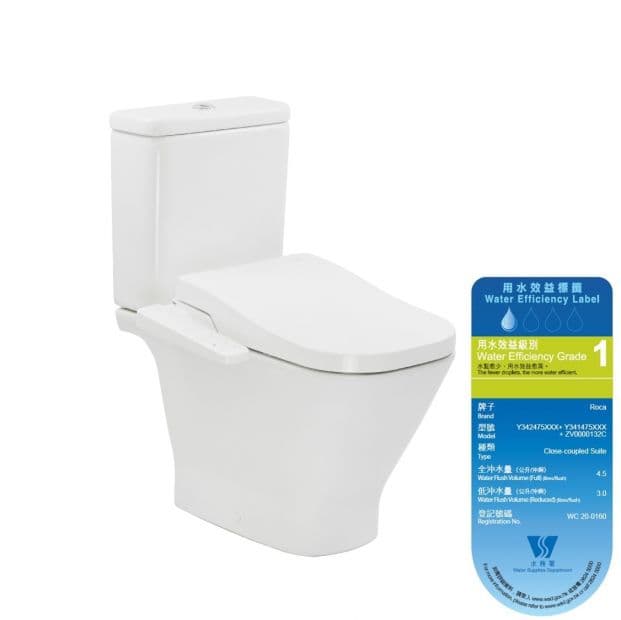 Roca 804036005+34147500C+34247500H Gap 自由咀分體座廁配電子廁板(時尚型)套裝