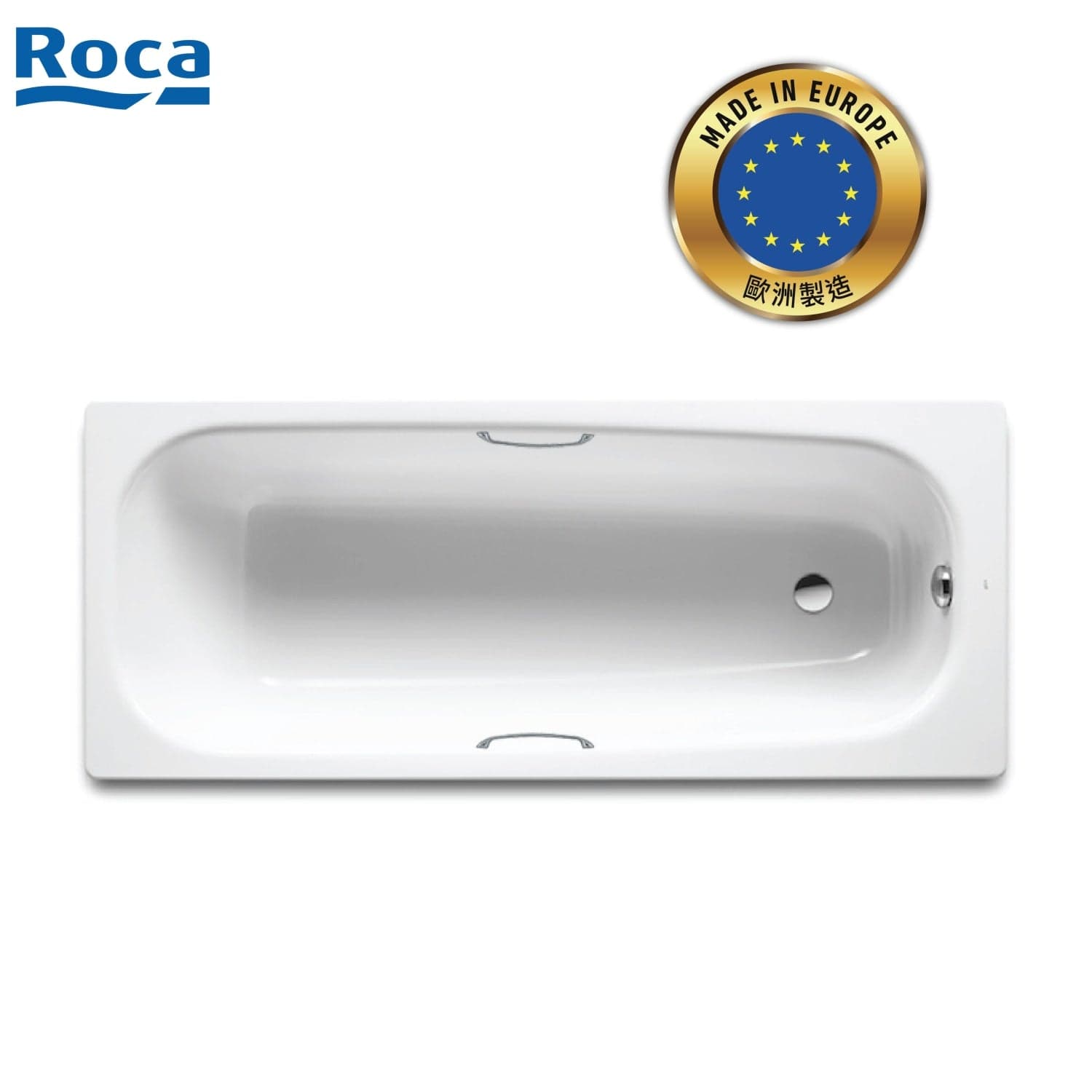 Roca A212933001 Continental 1.5m 鑄鐵浴缸連扶手