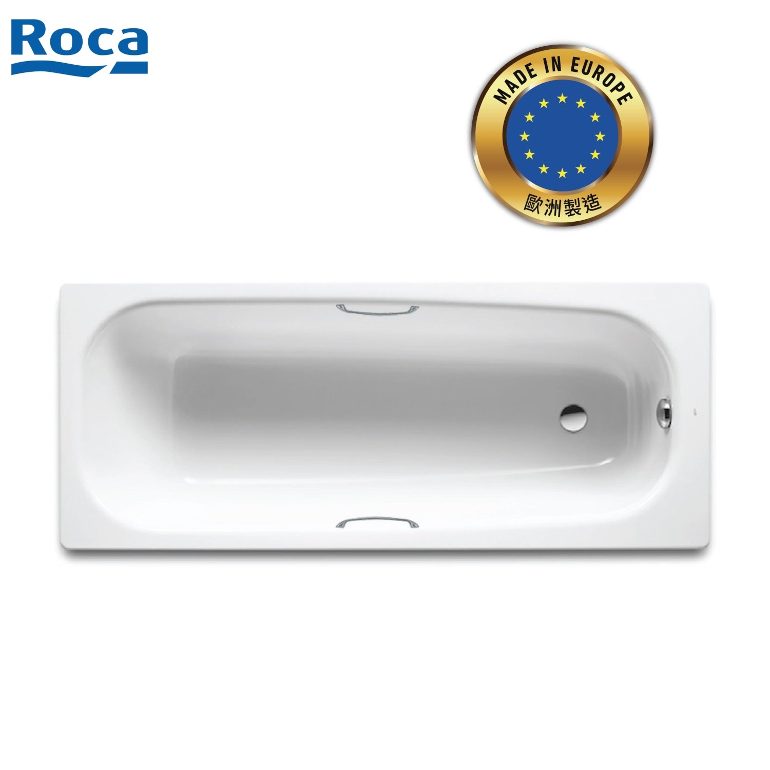Roca A212933001 Continental 1.5m 鑄鐵浴缸連扶手