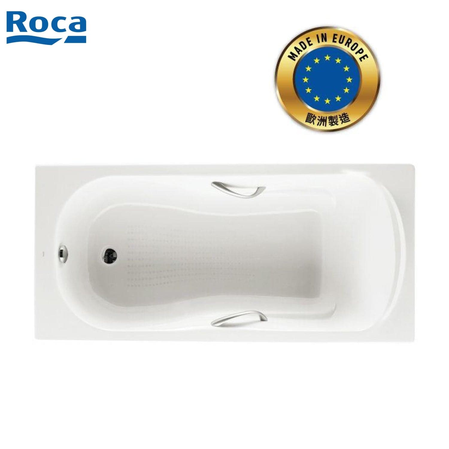 Roca A233170001 Haiti 1400x750x400mm Cast Iron Bathtub with Handles