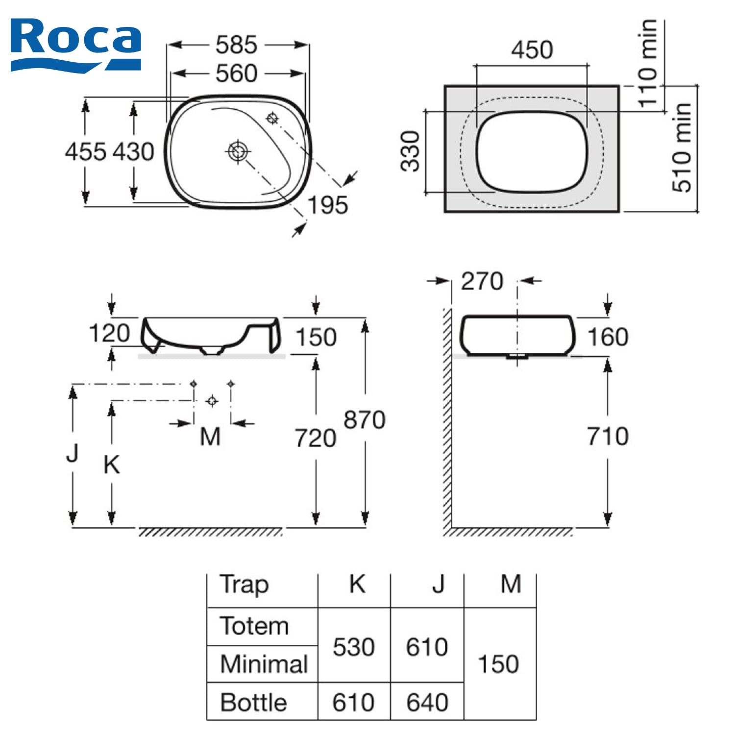 Roca A3270B8640 Beyond 檯上盆