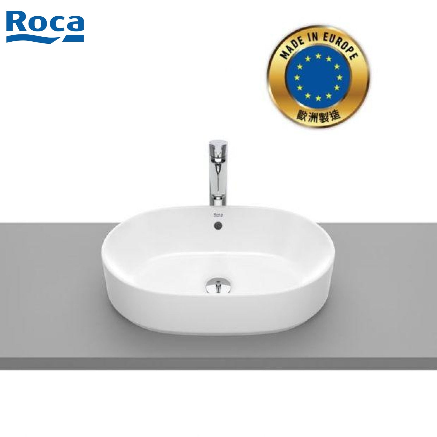 Roca A3270Y1000 The Gap 檯上盆 550x390x130mm 白色-hong-kong