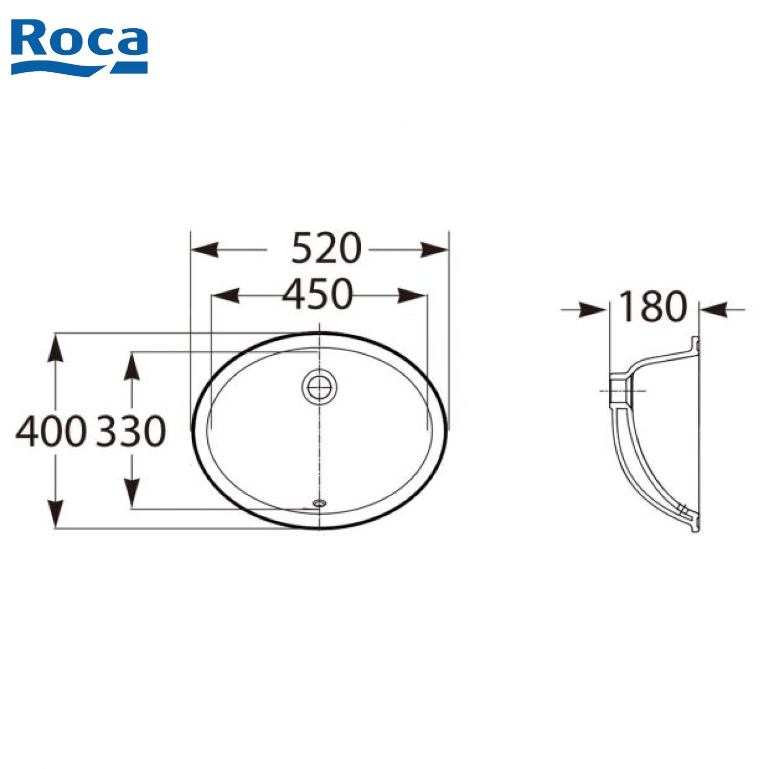 ROCA A327302000 Neo Selene 檯底盆 520x400x180mm 白色