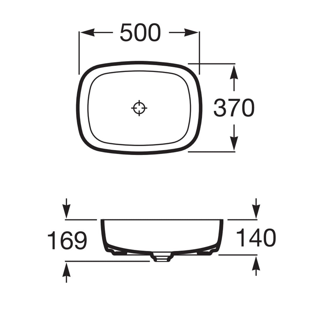 ROCA A327500000 Inspira SOFT 檯上盆 500x370x140mm 白色