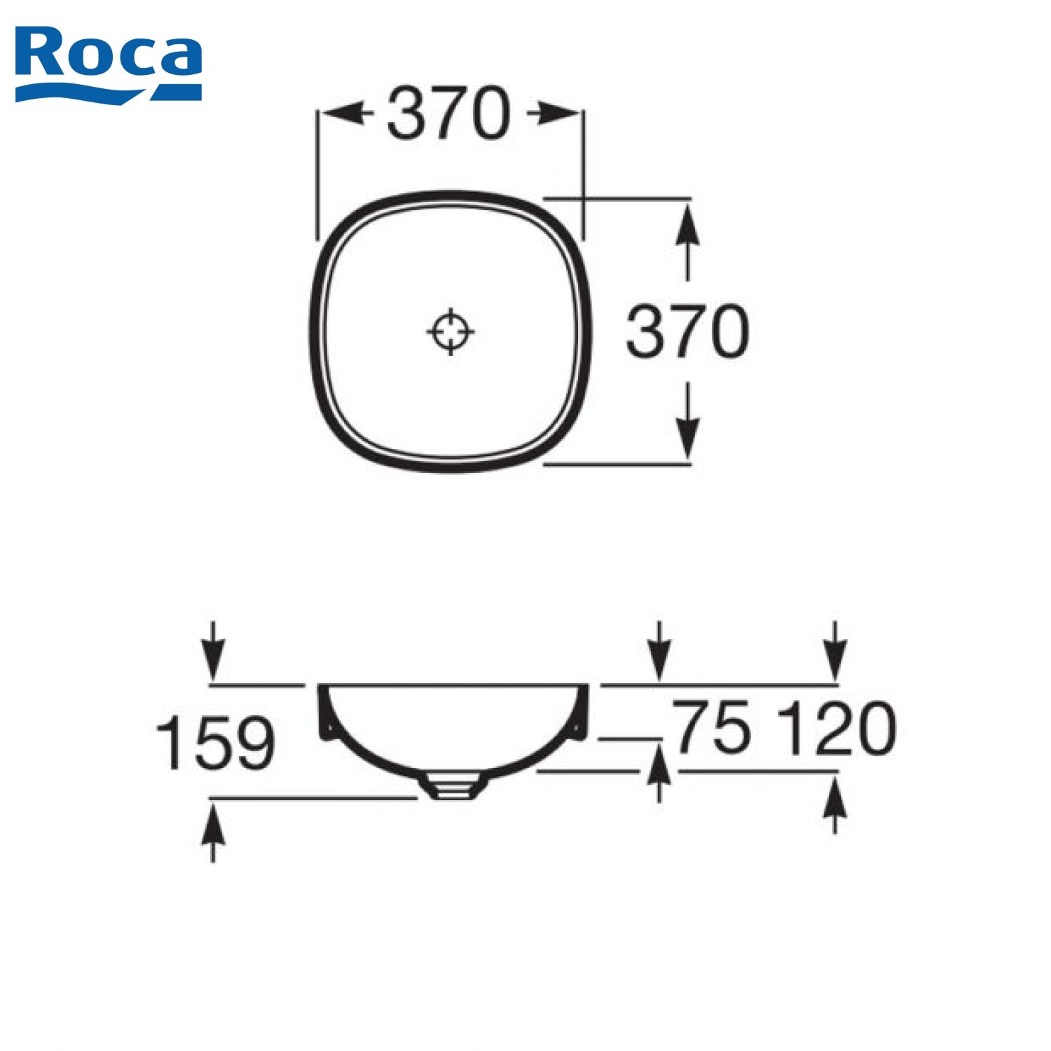 ROCA A32750R000 Inspira SOFT 半嵌入式面盆 370x370x75mm 白色