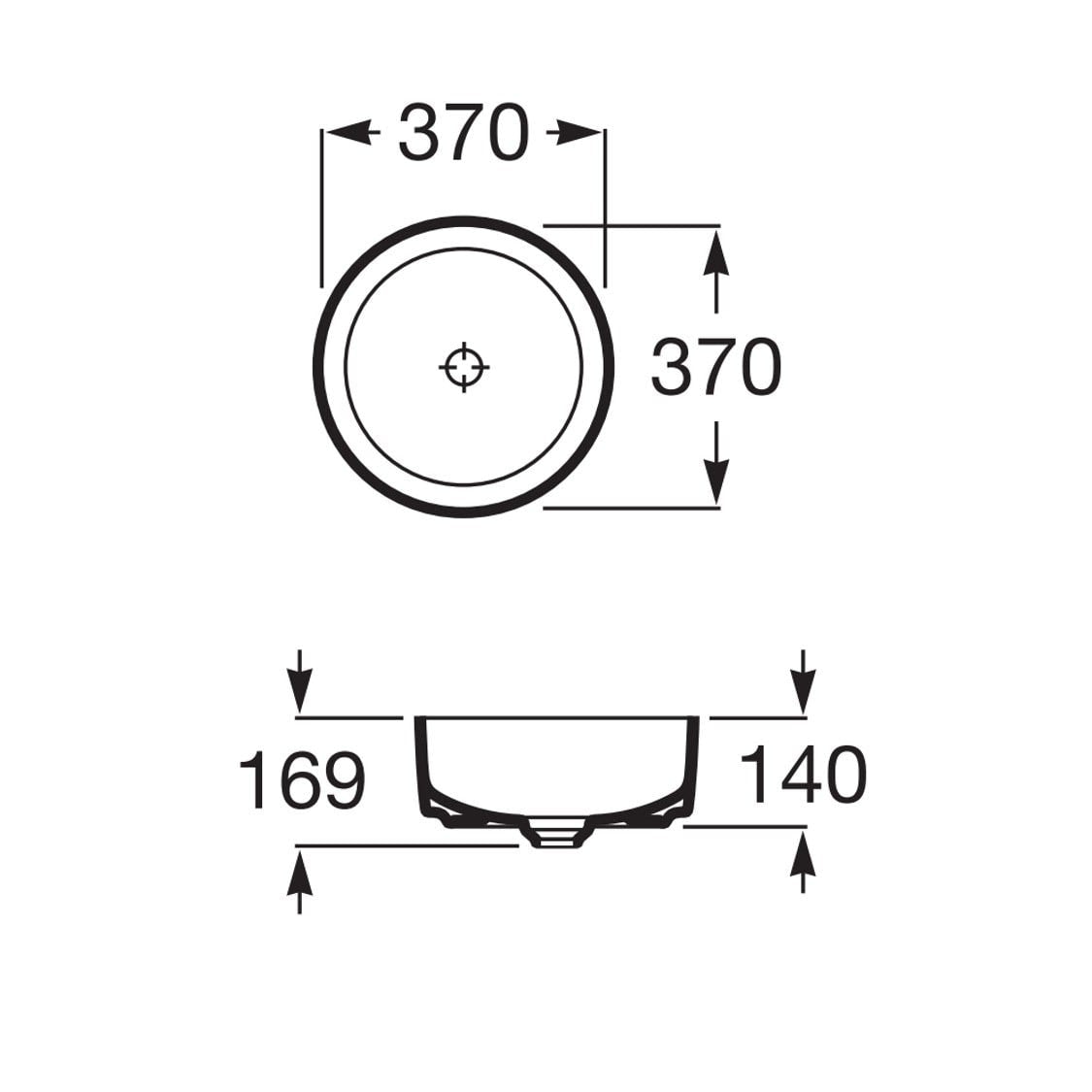ROCA A327523640 Inspira ROUND 檯上盆 370x370x140mm 瑪瑙色