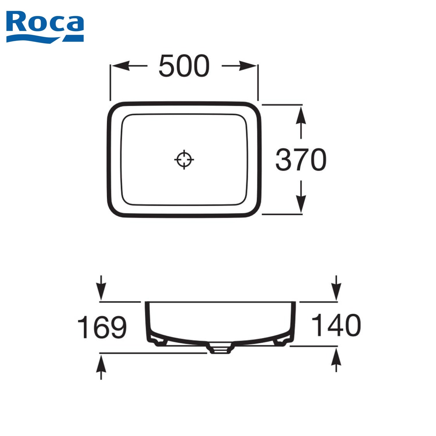 ROCA A327530000 Inspira SQUARE 檯上盆 500x370x140mm 白色